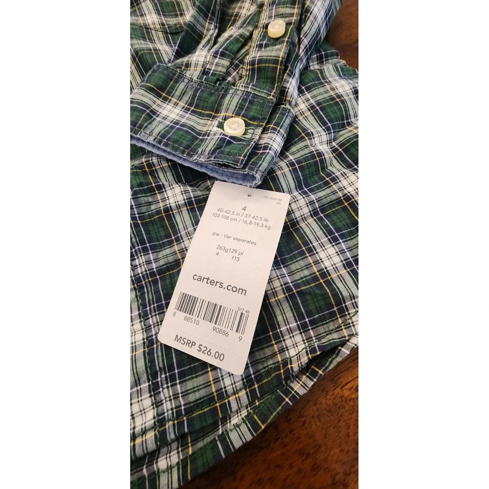 carter s baby shirt boy Size 4 New W Tag          Bin 12